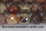 CRA163 15.5 inches 10mm faceted round rainforest agate beads