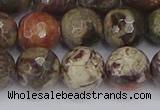 CRA164 15.5 inches 12mm faceted round rainforest agate beads