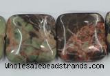 CRA23 15.5 inches 25*25mm square natural rainforest agate beads