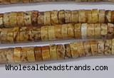 CRB1015 15.5 inches 2*4mm heishi picture jasper beads wholesale