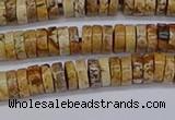 CRB1016 15.5 inches 2*5mm heishi picture jasper beads wholesale