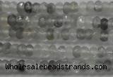 CRB105 15.5 inches 2.5*4mm faceted rondelle cloudy quartz beads