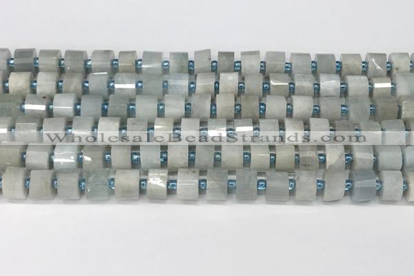 CRB1050 15.5 inches 4*6mm - 5*6mm faceted tyre aquamarine beads