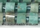 CRB1069 15.5 inches 5*8mm - 6*8mm faceted tyre amazonite beads