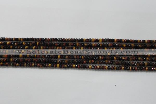 CRB108 15.5 inches 2.5*4mm faceted rondelle red & yellow tiger eye beads