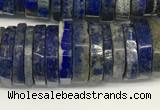 CRB1085 15.5 inches 5*20mm - 6*22mm faceted heishi lapis lazuli beads