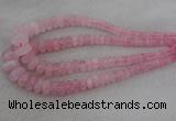 CRB1100 15.5 inches 5*8mm - 9*18mm rondelle rose quartz beads