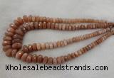 CRB1131 15.5 inches 5*8mm - 9*18mm faceted rondelle moonstone beads