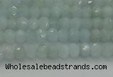 CRB1200 15.5 inches 3*4mm faceted rondelle aquamarine beads