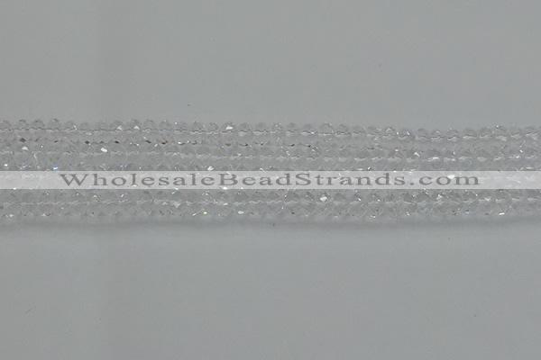 CRB1210 15.5 inches 4*6mm faceted rondelle white crystal beads