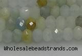 CRB1212 15.5 inches 4*6mm faceted rondelle aquamarine beads