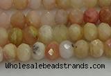 CRB1215 15.5 inches 4*6mm faceted rondelle pink opal beads