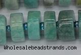 CRB1235 15.5 inches 8*16mm tyre amazonite gemstone beads