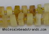 CRB1238 15.5 inches 5*8mm tyre matte yellow opal gemstone beads