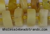 CRB1242 15.5 inches 8*16mm tyre matte yellow opal gemstone beads