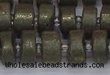 CRB1262 15.5 inches 7*14mm tyre matte pyrite gemstone beads