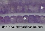 CRB1270 15.5 inches 4*6mm faceted rondelle lavender amethyst beads