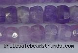 CRB1272 15.5 inches 6*10mm faceted rondelle lavender amethyst beads