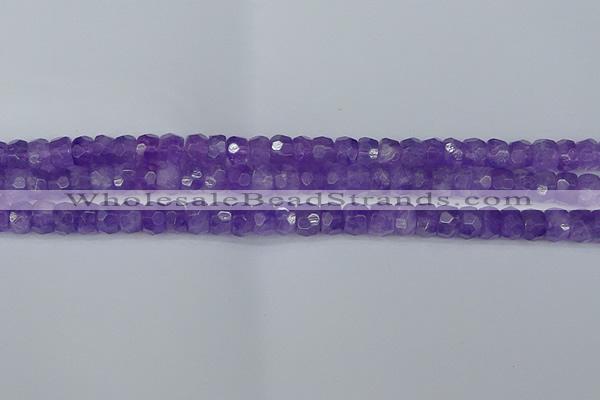 CRB1275 15.5 inches 5*8mm faceted rondelle lavender amethyst beads