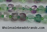 CRB1286 15.5 inches 4*6mm faceted rondelle fluorite beads