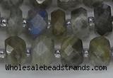 CRB1296 15.5 inches 6*10mm faceted rondelle labradorite beads