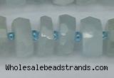 CRB1314 15.5 inches 7*14mm faceted rondelle aquamarine beads