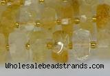 CRB1321 15.5 inches 6*10mm faceted rondelle citrine beads