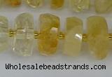 CRB1323 15.5 inches 7*14mm faceted rondelle citrine beads