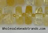 CRB1324 15.5 inches 8*16mm faceted rondelle citrine beads