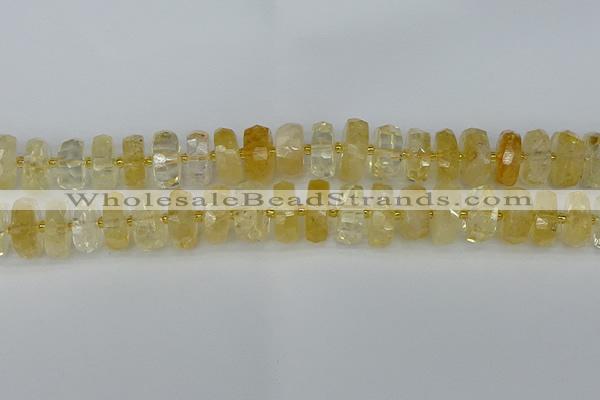 CRB1324 15.5 inches 8*16mm faceted rondelle citrine beads