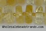 CRB1325 15.5 inches 8*18mm faceted rondelle citrine beads