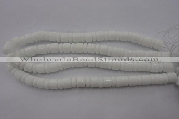 CRB133 15.5 inches 6*12mm & 10*12mm rondelle white porcelain beads