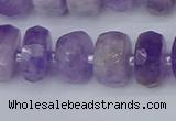 CRB1332 15.5 inches 6*12mm faceted rondelle lavender amethyst beads