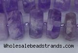 CRB1334 15.5 inches 8*16mm faceted rondelle lavender amethyst beads