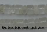 CRB134 15.5 inches 6*12mm & 10*12mm rondelle white crystal beads