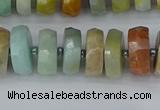 CRB1361 15.5 inches 6*10mm faceted rondelle Chinese amazonite beads