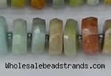 CRB1362 15.5 inches 6*12mm faceted rondelle Chinese amazonite beads