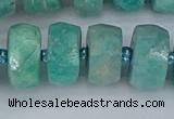 CRB1374 15.5 inches 8*16mm faceted rondelle amazonite beads