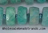 CRB1375 15.5 inches 8*18mm faceted rondelle amazonite beads