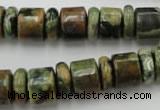 CRB138 15.5 inches 6*12mm & 10*12mm rondelle rhyolite gemstone beads