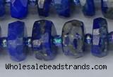 CRB1395 15.5 inches 8*18mm faceted rondelle lapis lazuli beads