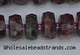 CRB1403 15.5 inches 7*14mm faceted rondelle tourmaline beads