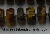 CRB1433 15.5 inches 7*14mm faceted rondelle yellow tiger eye beads