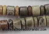 CRB144 15.5 inches 6*12mm & 10*12mm rondelle chrysanthemum agate beads