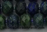 CRB1455 15.5 inches 10*14mm faceted rondelle chrysocolla beads