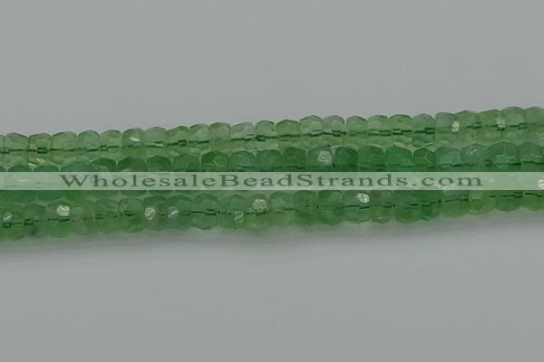 CRB1460 15.5 inches 6*10mm faceted rondelle green fluorite beads