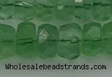 CRB1461 15.5 inches 6*12mm faceted rondelle green fluorite beads