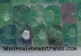 CRB1466 15.5 inches 6*12mm faceted rondelle fluorite beads