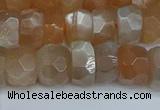 CRB1470 15.5 inches 6*10mm faceted rondelle moonstone beads