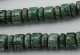 CRB170 15.5 inches 4*10mm – 7*10mm rondelle green picture jasper beads